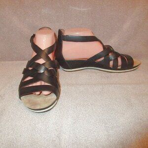 Dansko Vivian Gladiator Sandals Size 39 9 Black Leather Comfort Flat Open Toe